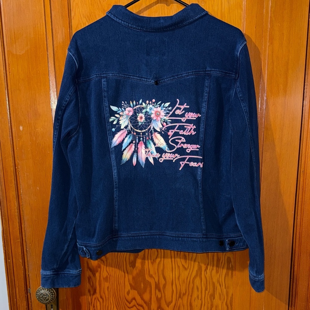 Liverpool Dark Blue Jean Jacket with Dreamcatcher Design